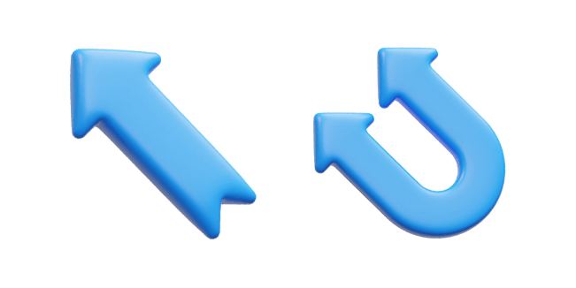 Creative Blue Arrow 3D Cursor