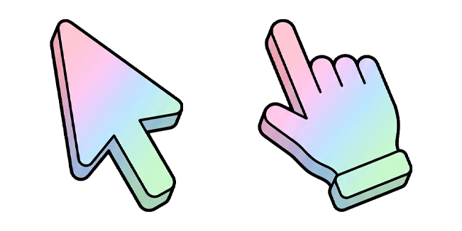 Girly Pastel Arrow & Hand Cursor