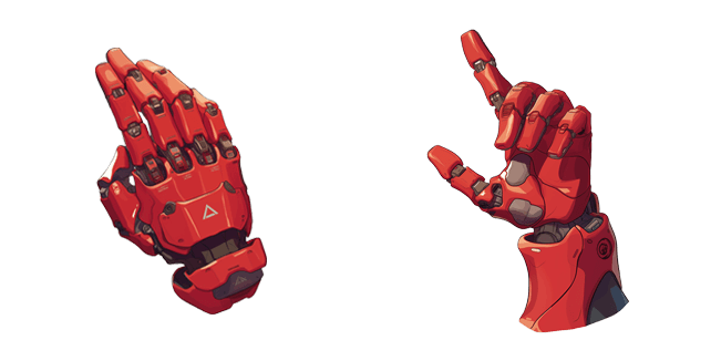 Red Cyber Hand Cursor