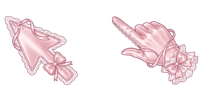 Coquette Satin Arrow & Lace Glove Cursor