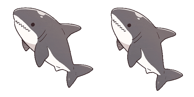 Cute Swimming Shark Animated Cursor