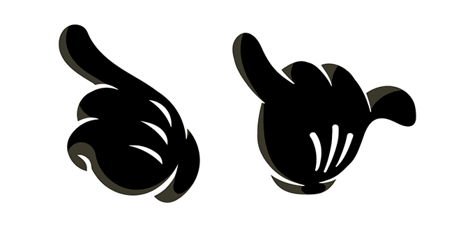 Mickey Mouse Black Hand Hang Loose Cursor
