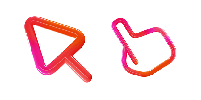 Crimson Orange Color 3D Cursor