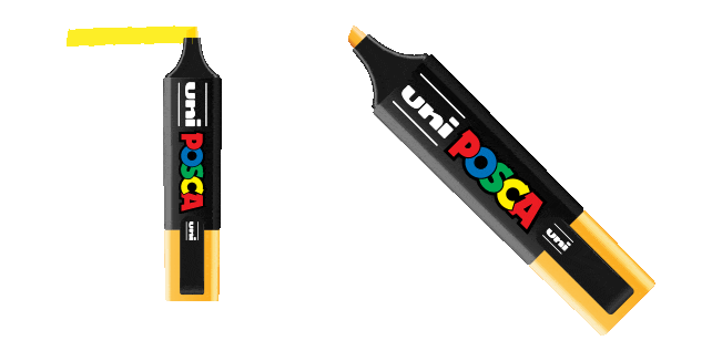 Yellow Uni Posca Markers Animated Cursor
