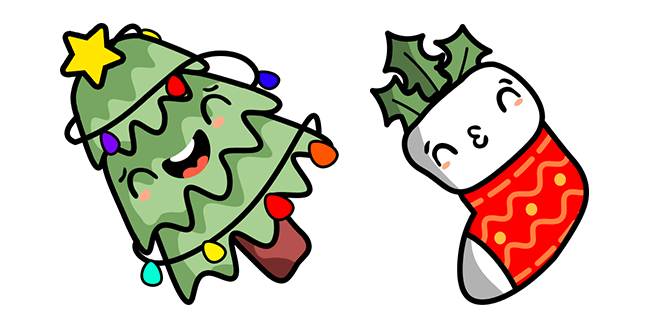 Cute Christmas Tree & Sock Cursor