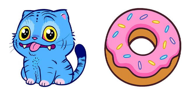 Kpop Demon Hunters Cute Derpy Tiger & Donut Cursor