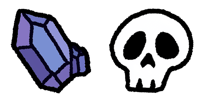Purple Crystal & Cartoon Skull Cursor