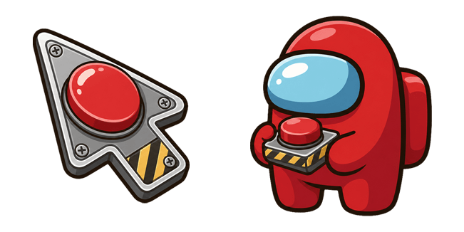 Among Us Red & Button Cursor