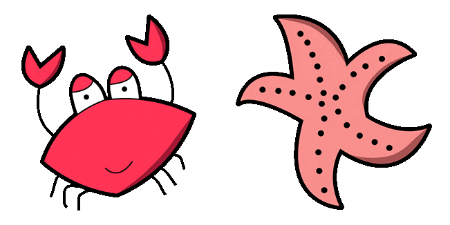 Preppy Summer Crabby & Star Animated Cursor
