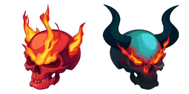 Spooky Flaming Skull Cursor