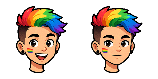Rainbow Pride Boy Winking Animated Cursor