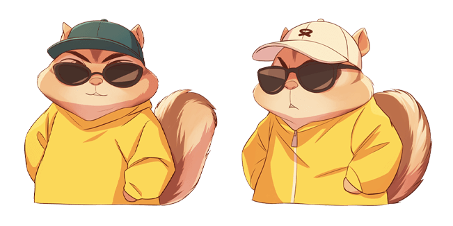 Cool Chipmunks In Yellow Hoodie Cursor
