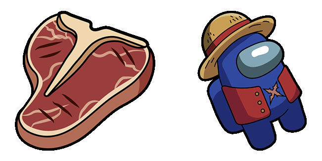 Among Us D. Luffy & Meat Animated Cursor