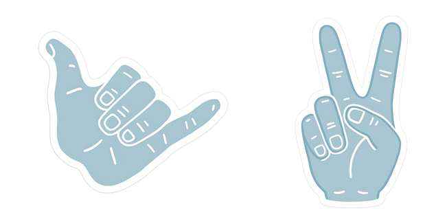 VSCO Girl Shaka & Peace Sign Cursor