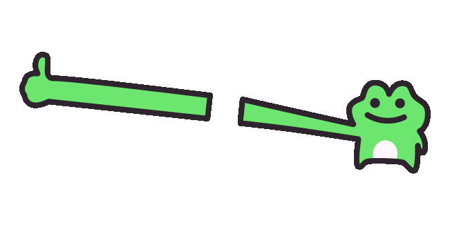 Cute Frog Thumbs Up Animated Cursor