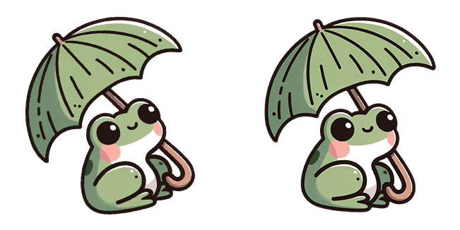 Cute Frog with Umbrella Cursor