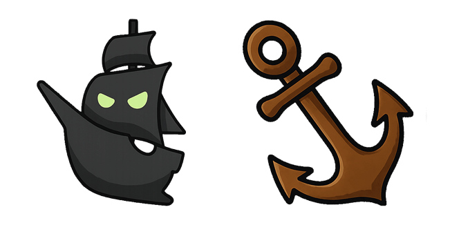 Ghost Ship & Anchor Halloween Cursor