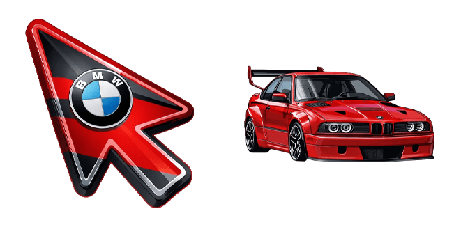BMW Logo & Red Sports Car Cursor