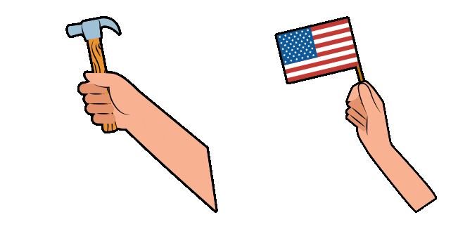 Labor Day Hammer & American Flag Animated Cursor