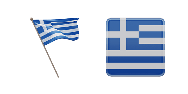 Hellenic Republic Flag 3D Cursor