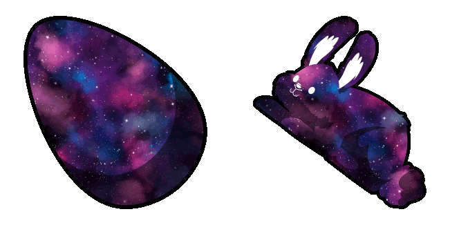 Easter Galaxy Bunny & Egg Animated Cursor