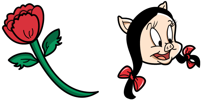 Looney Tunes Petunia Pig & Flower Cursor