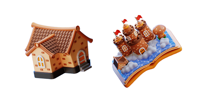 Fairytale House & Fairytale Book 3D Cursor