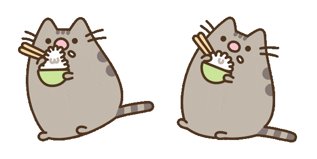 Pusheen the Cat Eating Rice Animated Cursor