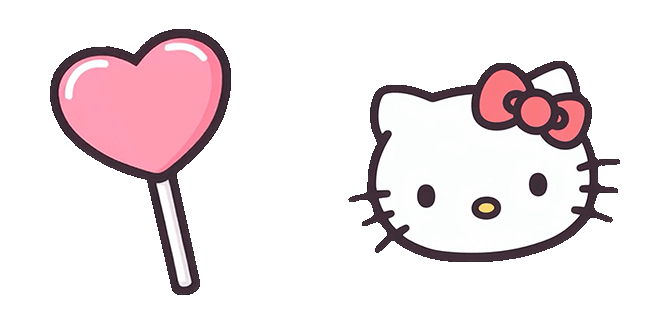 Hello Kitty Heart Lollipop Animated Cursor