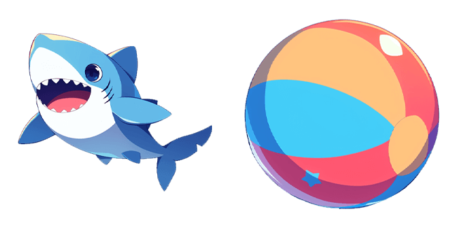 Cute Shark & Beach Ball Cursor