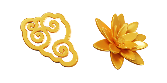 Golden Cloud & Golden Lotus 3D Cursor