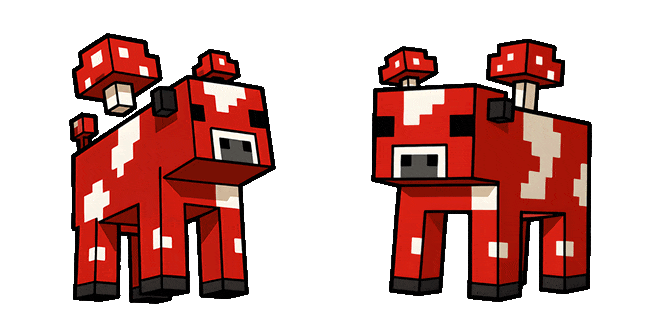 Minecraft Mooshroom Cow Animated Cursor
