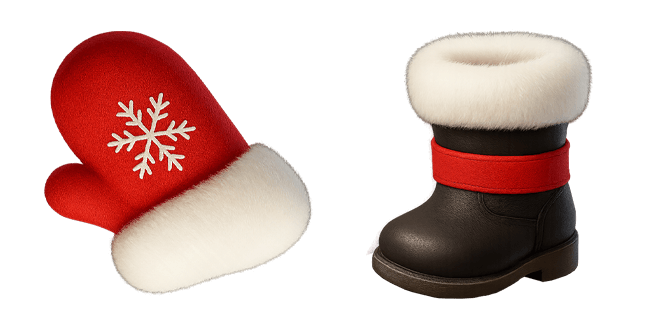 Winter Mitten & Santa Boot Christmas Cursor