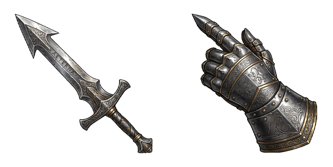 Medieval Knight Armored Gauntlet & Sword Cursor