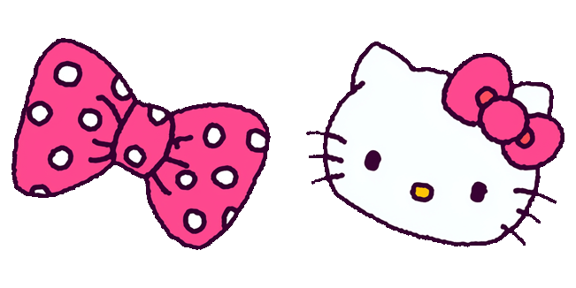 Pink Polka Dot Bow & Sanrio Hello Kitty Cursor