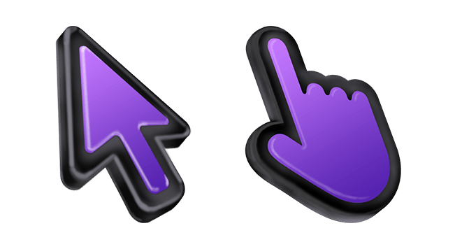 3D Purple Black Stroke Mac Cursor