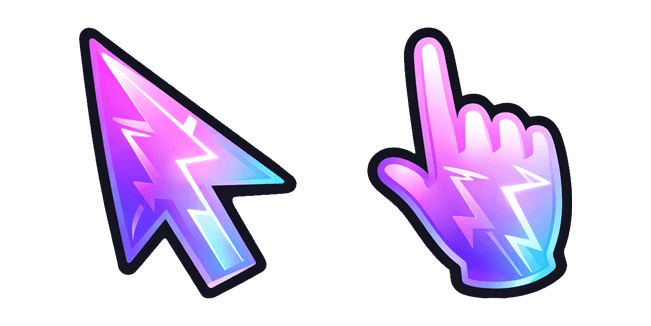 Neon Holographic Lightning Arrow Cursor