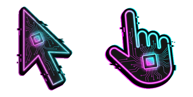 Cyberpunk Neon Arrow & Hand Animated Cursor