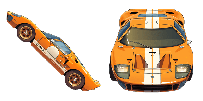 Orange Retro Ford GT 40 Cursor
