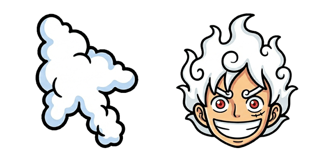 One Piece Gear 5 Luffy Cloud Arrow & Smiling Face Cursor