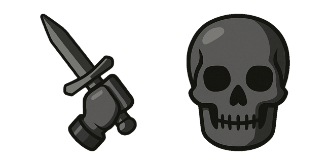 Dark Aesthetic Blade & Skull Lego Cursor