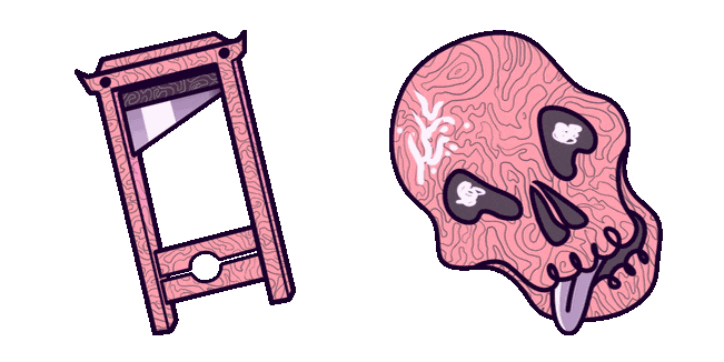 Halloween Pink Guillotine & Skull Animated Cursor