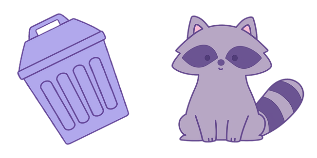 Cute Raccoon & Trash Can Cursor