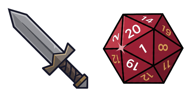 Dungeons & Dragons D20 Dice & Sword Cursor
