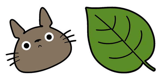 My Neighbor Totoro Face & Green Leaf Cursor