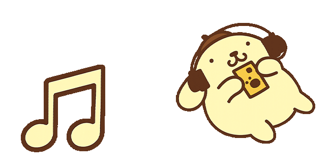 Pompompurin in Headphones Cute Animated Cursor
