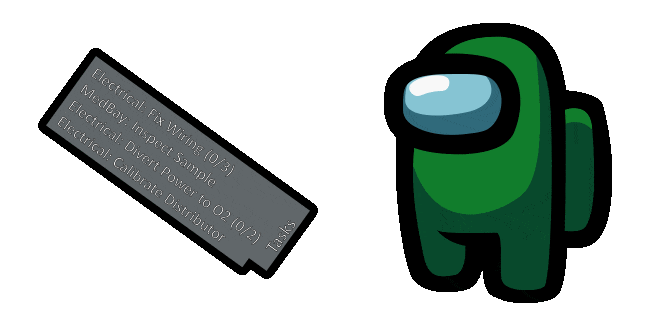 Among Us Green & Task Clipboard Animated Cursor