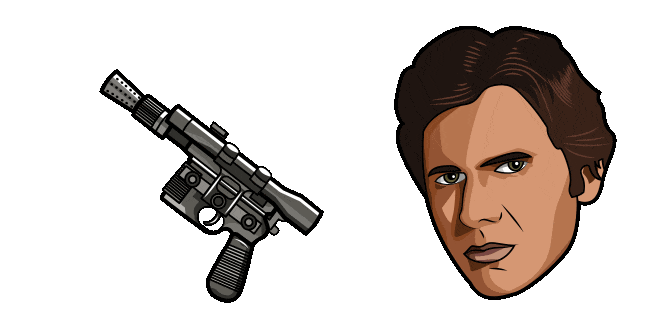 Star Wars Han Solo & DL-44 Blaster Pistol Animated Cursor