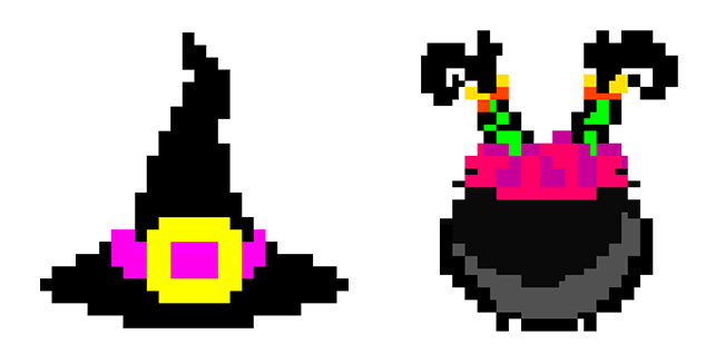 Halloween Cauldron with Legs Pixel Cursor