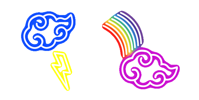 Neon Cloud Lightnings & Rainbow Animated Cursor